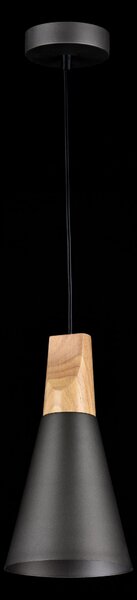 Lampada pendente Pendant in Metallo e Legno Bicones Grigio