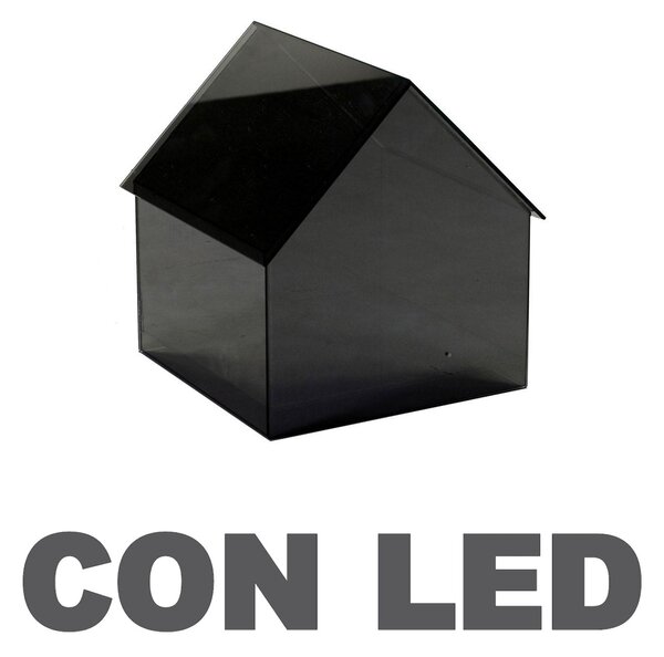 Lampada a LED da Tavolo in Vetro 30x29,5H31,5cm Casetta