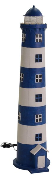 Lampada da Tavolo in Metallo ø34H121cm Faro Bianca e Blu