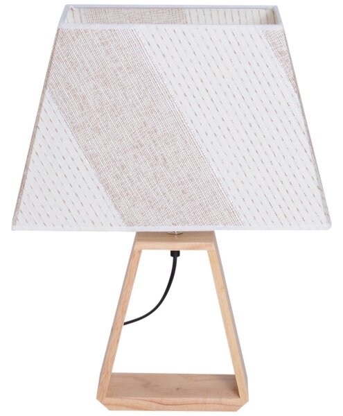 Lampada da Tavolo Abat Jour Paralume in Tessuto in Bianco e Caffè 38x17x58 cm