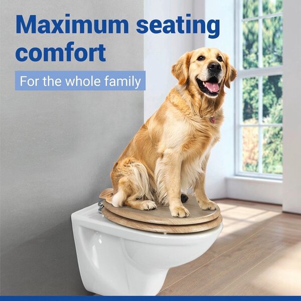 Sedile WC con chiusura Easy-Close (automatica) 37 x 43 cm Oak – Wenko