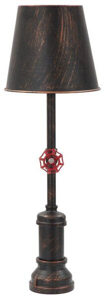 Lampada da Tavola Manhattan Simple Ø21x64 cm in Ferro Nero Rame e Rosso