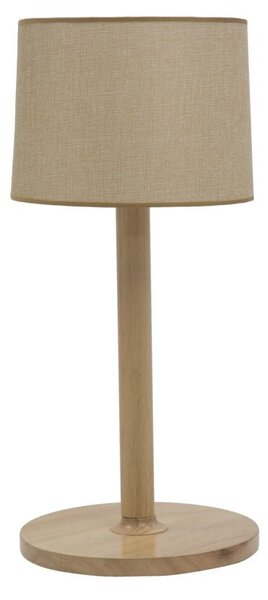 Paralume da Comodino Wooden Ø28x61 cm Legno e Tessuto Naturale