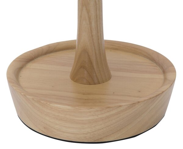 Lampada da Tavolo con Svuotatasche in Legno Ø25x49 cm Legno Tessuto e Ferro
