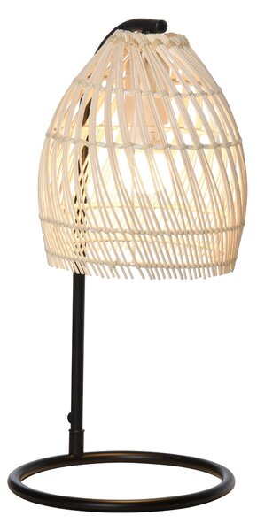 Lampada da Tavolo Ø20x41 cm E27 40W Paralume in Rattan Beige