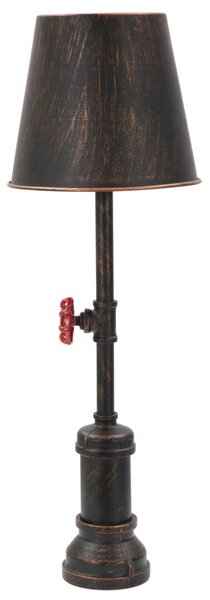 Lampada da Tavola Manhattan Simple Ø21x64 cm in Ferro Nero Rame e Rosso