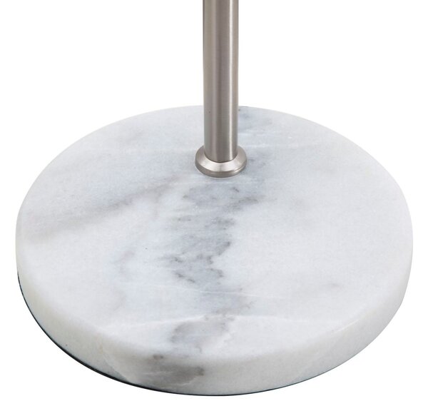 Lampada da Tavolo Gloty 18x27x53 cm in Ferro e Marmo Argento