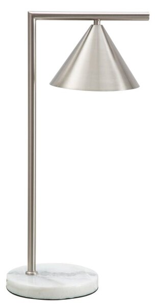 Lampada da Tavolo Gloty 18x27x53 cm in Ferro e Marmo Argento