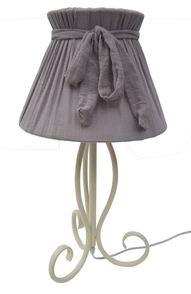 Paralume da Tavolo Spire Grigio Ø30x56 cm in Ferro e Tessuto Grigio