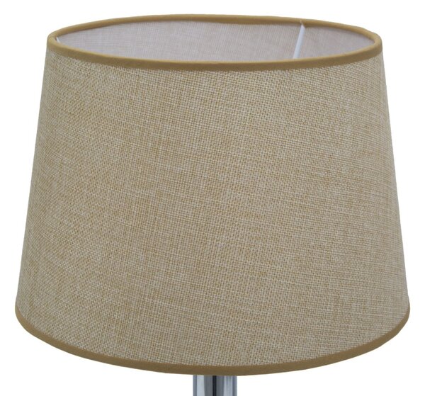 Paralume da Comodino WoodeSteel Ø25x42 cm Legno e Tessuto Naturale