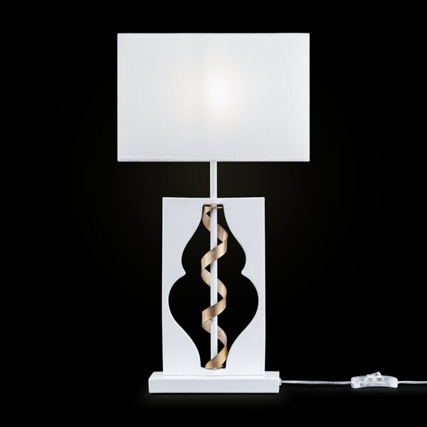 Lampada da tavolo Elegant in Metallo Intreccio Bianco con Oro