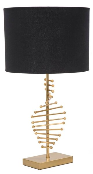 Lampada da Tavolo Glam Sticky Ø34x65 cm in Ferro Plastica e Poliestere Nero e Oro