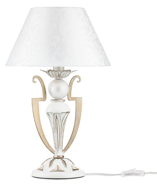 Lampada da tavolo Elegant in Metallo Monile Bianco con Oro