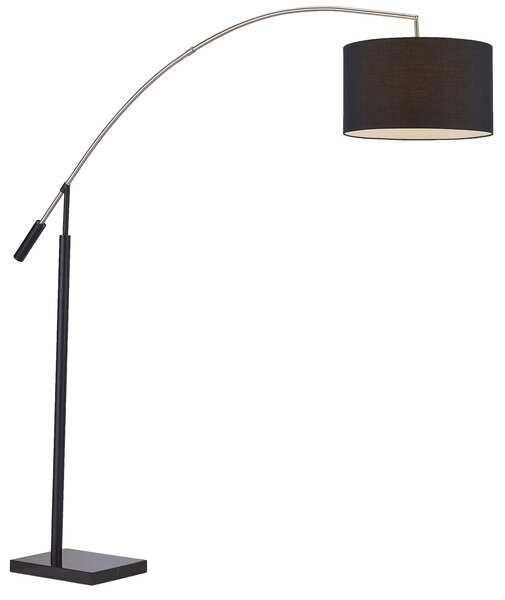 Lampada da Terra in Nickel Satinato e Metallo 60W E27 Marchesa Nera