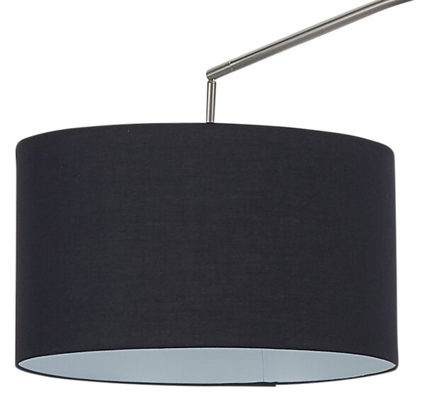 Lampada da Terra in Nickel Satinato e Metallo 60W E27 Marchesa Nera