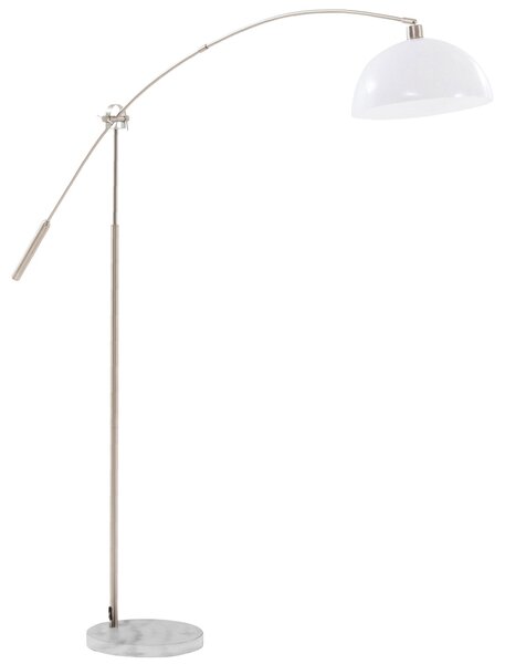 Lampada da Terra in Metallo Cromato Paralume in PVC Deca