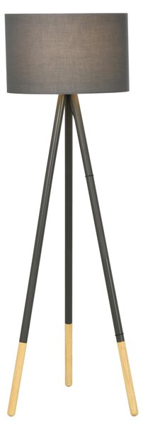 Lampada da Terra Tripode in Legno con Paralume E27 Ø52x153 cm Grigia