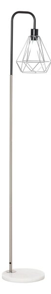 Lampada da Terra con Paralume E27 Ø25x152 cm in Metallo e Marmo Nera