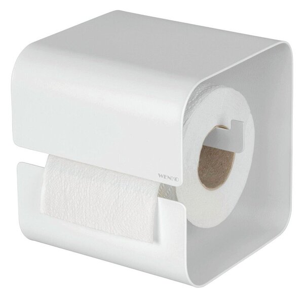 Porta carta igienica senza foratura bianco in acciaio con aggancio Turbo-loc Lizan – Wenko