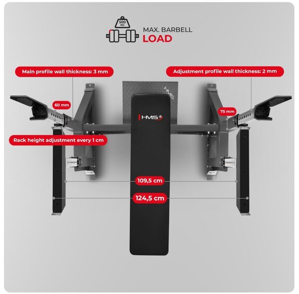 Panca fitness professionale fino a 700 kg HMS