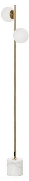 Lampada da Terra 35x35x165 cm E27 con 2 Paralumi a Sfera Oro