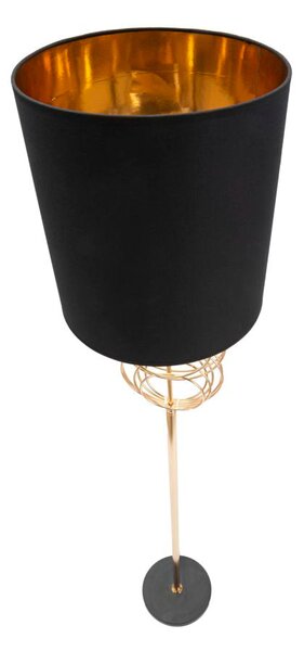 Lampada da Terra Circly Ø35x171 cm in Ferro PVC e Tessuto Oro e Nero