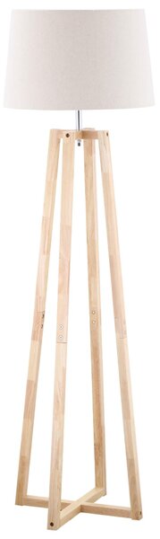 Lampada da Terra Ø44x149 cm E27 Paralume in Tessuto Bianco