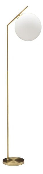 Lampada da Terra Glamy 25x36x179 cm in Ferro e Vetro Bianco e Oro