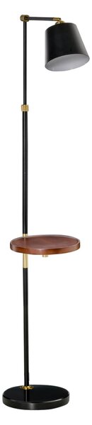 Lampada da Terra 50x30x165 cm E27 con Ripiano Nero e Oro