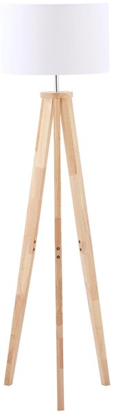 Lampada da Terra 45x45x147 cm E27 Paralume in Tessuto Bianco