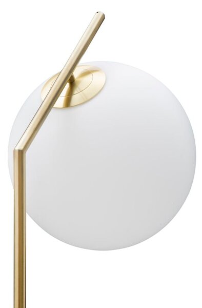 Lampada da Terra Glamy 25x36x179 cm in Ferro e Vetro Bianco e Oro