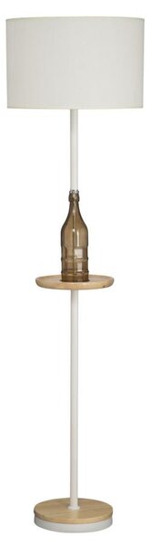 Lampada da Terra Bouteille Ø42x158 cm Vetro e in Ferro Tessuto e Legno Bianco e Marrone