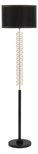 Lampada da Terra Twist Ø40x164 cm in Ferro PVC e Tessuto Nero e Oro