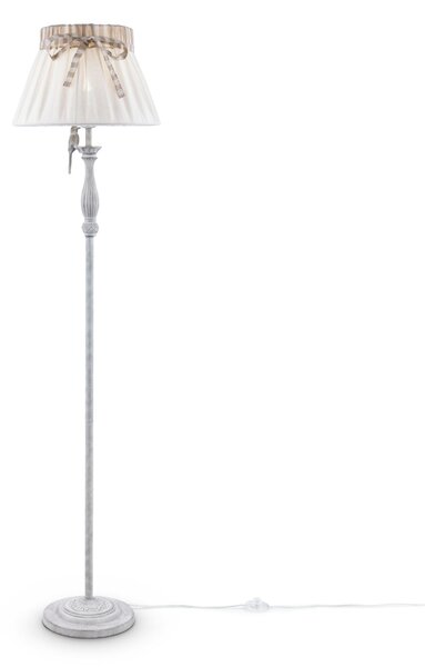 Lampada da terra Elegant in Metallo Bird Bianco Antique