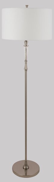 Lampada da terra Neoclassic in Metallo e Vetro Alicante Nickel