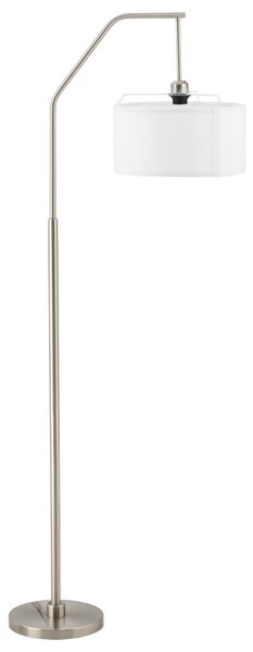 Lampada da Terra 65x33x158 cm E27 Paralume in Tessuto Bianco