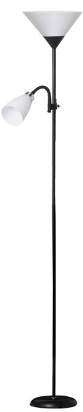 Lampada da Terra 42x24x178 cm 2 Paralumi E14 E27 Nera
