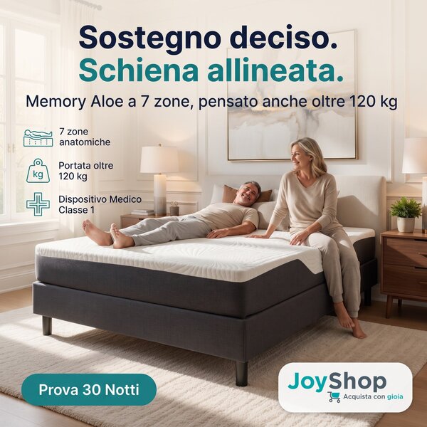 Materasso Memory Aloe Anatomico – 7 Zone, 24 cm, Alta Portanza | ALOE MEMORY 95x200