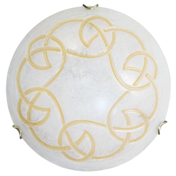 Plafoniera 1xE27 Ganci Oro Vetro Graffio Bianco Ambra E-Energy Ada