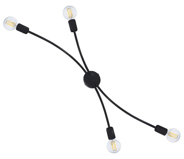 Plafoniera 4xE27 Montatura Verniciata Nero E-Energy Daniela