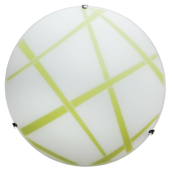 Plafoniera 1xE27 Ganci Cromo Vetro Lastra Bianco-Verde E-Energy Dario