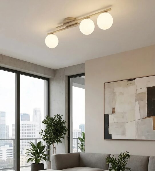 Lampada da soffitto KAIRO 3 3xE14 in Acciaio - Mokka