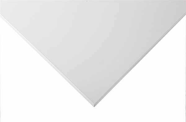 Scrivania da ufficio, regolabile in altezza, colore grigio chiaro. Piano del tavolo: bianco, resina melaminica, dimensioni 160x80 cm