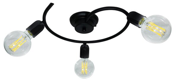 Plafoniera 3xE27 Montatura Verniciata Nero E-Energy Daniela