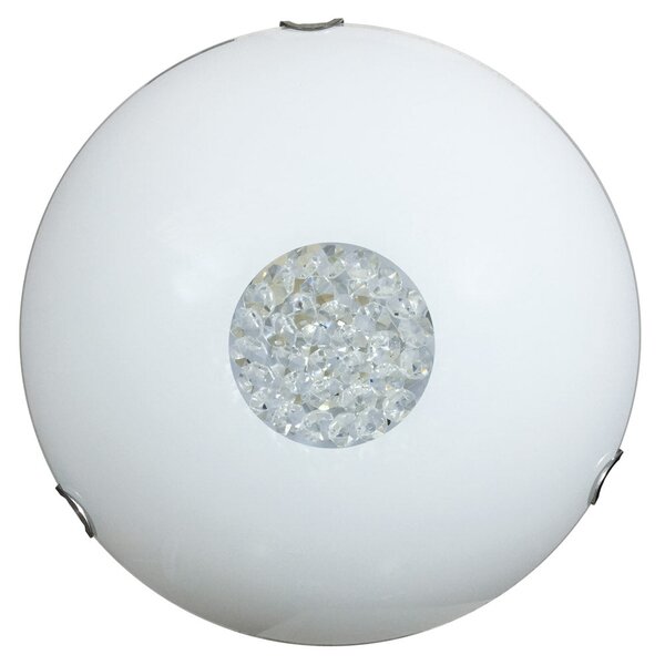 Plafoniera 1xE27 Ganci Cromo Vetro Lastra Serigrafato Bi C/Strass E-Energy Diamante