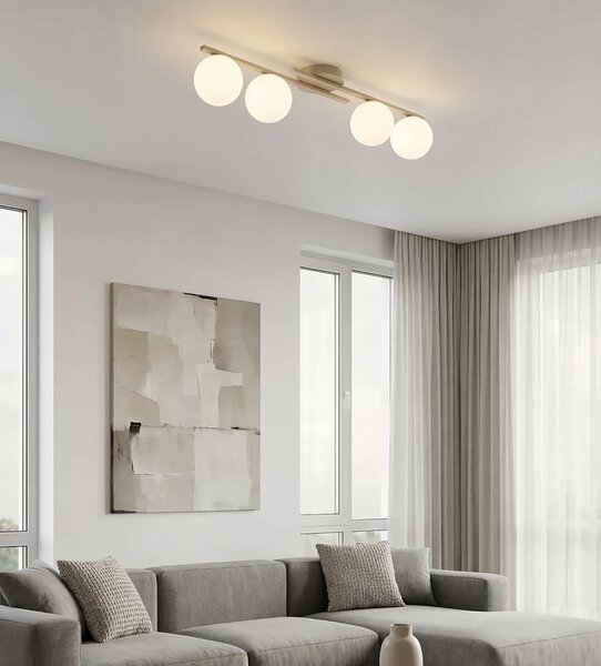 Lampada da soffitto KAIRO 4 4xE14 in Acciaio - Mokka