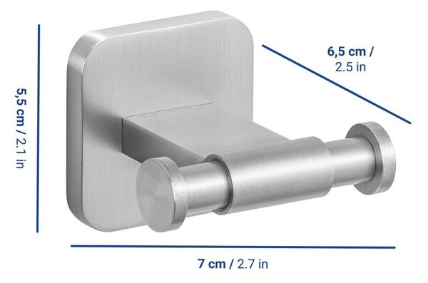 Gancio senza foratura color argento opaco in acciaio inox Porto – Wenko