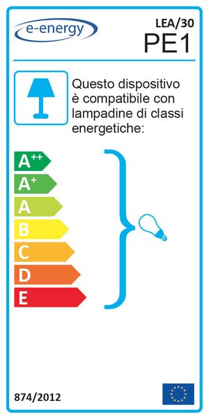 Plafoniera 1xE27 Ganci Cromo Vetro Lastra Serigrafato Alabastro Bianco E-Energy Lea
