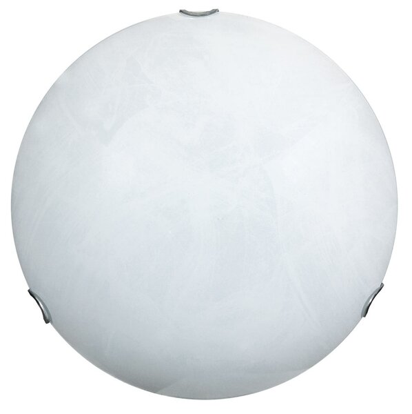 Plafoniera 1xE27 Ganci Cromo Vetro Lastra Serigrafato Alabastro Bianco E-Energy Lea