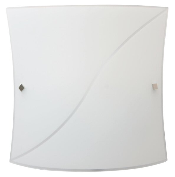 Plafoniera 1xE27 Montatura Bianco Vetro Lastra Bianco E-Energy Serena